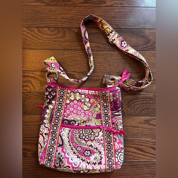 Vera Bradley Vibrant Pink Paisley Crossbody Bag - Picture 2 of 6